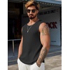 image:imageCOOFANDY Mens Casual Tank Tops 2 Pack Waffle Knit Sleeveless Shirt Breathable Tank Shirts Summer Muscle TeeBlackArmy Green
