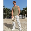 image:imageCOOFANDY Mens Casual Tank Tops 2 Pack Waffle Knit Sleeveless Shirt Breathable Tank Shirts Summer Muscle TeeBlackArmy Green