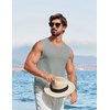 image:imageCOOFANDY Mens Casual Tank Tops 2 Pack Waffle Knit Sleeveless Shirt Breathable Tank Shirts Summer Muscle TeeBlackLight Grey