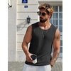 image:imageCOOFANDY Mens Casual Tank Tops 2 Pack Waffle Knit Sleeveless Shirt Breathable Tank Shirts Summer Muscle TeeBlackLight Grey