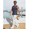 image:imageCOOFANDY Mens Casual Tank Tops 2 Pack Waffle Knit Sleeveless Shirt Breathable Tank Shirts Summer Muscle TeeNavyLight Blue