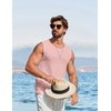 image:imageCOOFANDY Mens Casual Tank Tops 2 Pack Waffle Knit Sleeveless Shirt Breathable Tank Shirts Summer Muscle TeePink