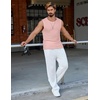 image:imageCOOFANDY Mens Casual Tank Tops 2 Pack Waffle Knit Sleeveless Shirt Breathable Tank Shirts Summer Muscle TeePink