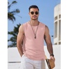 image:imageCOOFANDY Mens Casual Tank Tops 2 Pack Waffle Knit Sleeveless Shirt Breathable Tank Shirts Summer Muscle TeePink