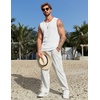 image:imageCOOFANDY Mens Casual Tank Tops 2 Pack Waffle Knit Sleeveless Shirt Breathable Tank Shirts Summer Muscle TeeWhite