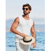 image:imageCOOFANDY Mens Casual Tank Tops 2 Pack Waffle Knit Sleeveless Shirt Breathable Tank Shirts Summer Muscle TeeWhite
