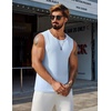 image:imageCOOFANDY Mens Casual Tank Tops 2 Pack Waffle Knit Sleeveless Shirt Breathable Tank Shirts Summer Muscle TeeWhiteLight Blue