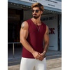 image:imageCOOFANDY Mens Casual Tank Tops 2 Pack Waffle Knit Sleeveless Shirt Breathable Tank Shirts Summer Muscle TeeWine Red