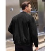 image:imageCOOFANDY Mens Casual Varsity Jacket Vintage Lightweight Suede Bomber JacketsBlack