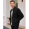 image:imageCOOFANDY Mens Casual Varsity Jacket Vintage Lightweight Suede Bomber JacketsBlack