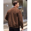 image:imageCOOFANDY Mens Casual Varsity Jacket Vintage Lightweight Suede Bomber JacketsBrown