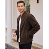 image:imageCOOFANDY Mens Casual Varsity Jacket Vintage Lightweight Suede Bomber JacketsBrown