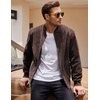 image:imageCOOFANDY Mens Casual Varsity Jacket Vintage Lightweight Suede Bomber JacketsBrown