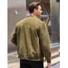 image:imageCOOFANDY Mens Casual Varsity Jacket Vintage Lightweight Suede Bomber JacketsGreen
