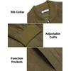 image:imageCOOFANDY Mens Casual Varsity Jacket Vintage Lightweight Suede Bomber JacketsGreen