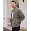 image:imageCOOFANDY Mens Casual Varsity Jacket Vintage Lightweight Suede Bomber JacketsGrey