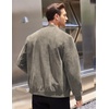 image:imageCOOFANDY Mens Casual Varsity Jacket Vintage Lightweight Suede Bomber JacketsGrey