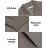 image:imageCOOFANDY Mens Casual Varsity Jacket Vintage Lightweight Suede Bomber JacketsGrey