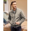 image:imageCOOFANDY Mens Casual Varsity Jacket Vintage Lightweight Suede Bomber JacketsGrey