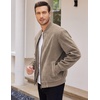 image:imageCOOFANDY Mens Casual Varsity Jacket Vintage Lightweight Suede Bomber JacketsKhaki