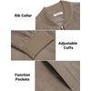 image:imageCOOFANDY Mens Casual Varsity Jacket Vintage Lightweight Suede Bomber JacketsKhaki