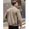 image:imageCOOFANDY Mens Casual Varsity Jacket Vintage Lightweight Suede Bomber JacketsKhaki