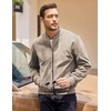 image:imageCOOFANDY Mens Casual Varsity Jacket Vintage Lightweight Suede Bomber JacketsKhaki