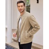 image:imageCOOFANDY Mens Casual Varsity Jacket Vintage Lightweight Suede Bomber JacketsLight Khaki