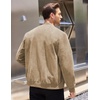 image:imageCOOFANDY Mens Casual Varsity Jacket Vintage Lightweight Suede Bomber JacketsLight Khaki