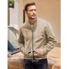 image:imageCOOFANDY Mens Casual Varsity Jacket Vintage Lightweight Suede Bomber JacketsLight Khaki