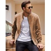 image:imageCOOFANDY Mens Casual Varsity Jacket Vintage Lightweight Suede Bomber JacketsLight Tan