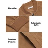 image:imageCOOFANDY Mens Casual Varsity Jacket Vintage Lightweight Suede Bomber JacketsLight Tan