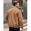 image:imageCOOFANDY Mens Casual Varsity Jacket Vintage Lightweight Suede Bomber JacketsLight Tan