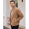 image:imageCOOFANDY Mens Casual Varsity Jacket Vintage Lightweight Suede Bomber JacketsLight Tan