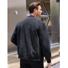 image:imageCOOFANDY Mens Casual Varsity Jacket Vintage Lightweight Suede Bomber JacketsNavy Blue