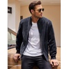 image:imageCOOFANDY Mens Casual Varsity Jacket Vintage Lightweight Suede Bomber JacketsNavy Blue
