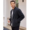 image:imageCOOFANDY Mens Casual Varsity Jacket Vintage Lightweight Suede Bomber JacketsNavy Blue