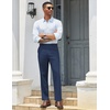 image:imageCOOFANDY Mens Classic Casual Dress Pants Expandable Waist Suit Pant Slim Fit Flat Front SlacksBlue