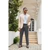 image:imageCOOFANDY Mens Classic Casual Dress Pants Expandable Waist Suit Pant Slim Fit Flat Front SlacksDark Grey