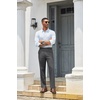 image:imageCOOFANDY Mens Classic Casual Dress Pants Expandable Waist Suit Pant Slim Fit Flat Front SlacksDark Grey