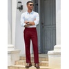 image:imageCOOFANDY Mens Classic Casual Dress Pants Expandable Waist Suit Pant Slim Fit Flat Front SlacksDark Red