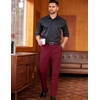 image:imageCOOFANDY Mens Classic Casual Dress Pants Expandable Waist Suit Pant Slim Fit Flat Front SlacksDark Red