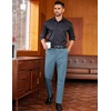 image:imageCOOFANDY Mens Classic Casual Dress Pants Expandable Waist Suit Pant Slim Fit Flat Front SlacksDenim Blue