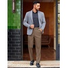 image:imageCOOFANDY Mens Classic Casual Dress Pants Expandable Waist Suit Pant Slim Fit Flat Front SlacksGrey Brown