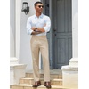 image:imageCOOFANDY Mens Classic Casual Dress Pants Expandable Waist Suit Pant Slim Fit Flat Front SlacksKhaki