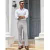 image:imageCOOFANDY Mens Classic Casual Dress Pants Expandable Waist Suit Pant Slim Fit Flat Front SlacksLight Grey