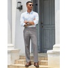 image:imageCOOFANDY Mens Classic Casual Dress Pants Expandable Waist Suit Pant Slim Fit Flat Front SlacksMoon Grey