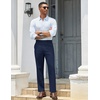 image:imageCOOFANDY Mens Classic Casual Dress Pants Expandable Waist Suit Pant Slim Fit Flat Front SlacksNavy Blue