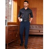 image:imageCOOFANDY Mens Classic Casual Dress Pants Expandable Waist Suit Pant Slim Fit Flat Front SlacksNavy Blue