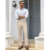 image:imageCOOFANDY Mens Classic Casual Dress Pants Expandable Waist Suit Pant Slim Fit Flat Front SlacksSand